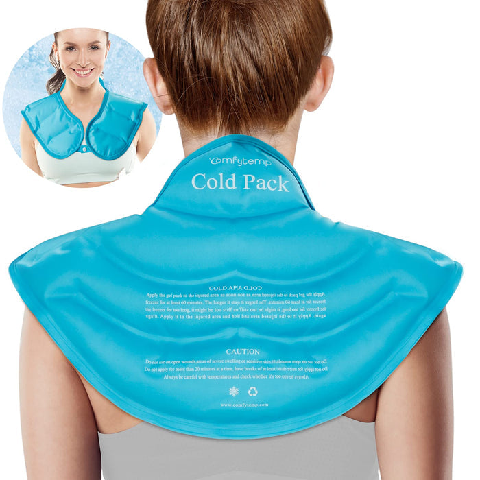 Comfytemp Ice Pack for Neck Shoulders, Large Gel Neck Shoulder Ice Pack, Reusable Cold Neck Ice Pack Wrap for Upper Back Pain Relief, Cold Compress Therapy for Rotator Cuff Injuries, FSA HSA ApprovedGET 20% OFF STOREWIDE!