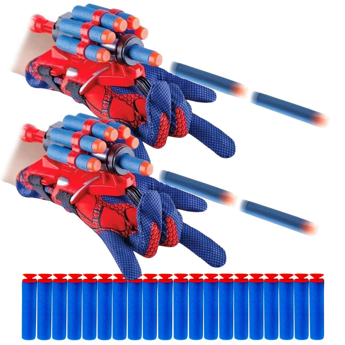 Retros Market 2 Sets Spider Web Shooters Cosplay Launcher Gloves with Wrist Toy Set Hero Webs Shooter Easter Basket Stuffers