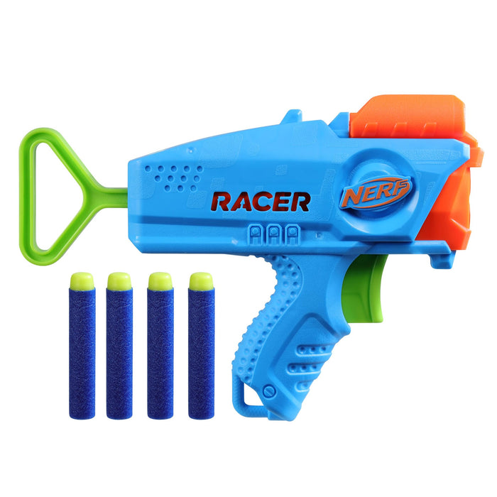 Retros Market Elite Junior Racer Easy Play Dart Blaster, 4 Nerf Elite Darts, Nerf Blaster Outdoor Toys, for Kids, Ages 6+
