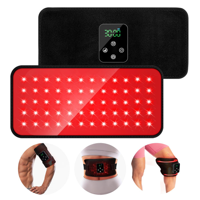 Red Light Therapy, Cordless Infrared Red Light Therapy Belt Wrap with Rechargeable Magnetic LED Screen Controller, Wireless Portable 660nm 850nm Infrared Red Light Therapy for Body Knee Pain Relief