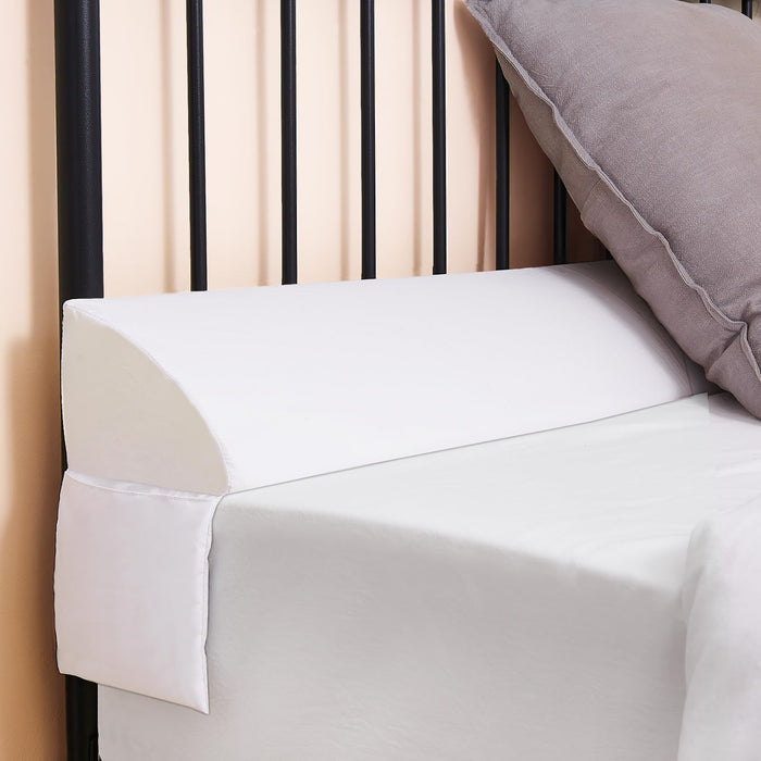 Vekkia King Bed Wedge Pillow for Headboard/Wedge Pillow Headboard/Bed Gap Filler/Headboard Pillow,Pillow Wedge for Headboard Gap0-3.5",Stop Loosing Your Pillows,Phone&Glasses(White 76"x6.5"x4.5")