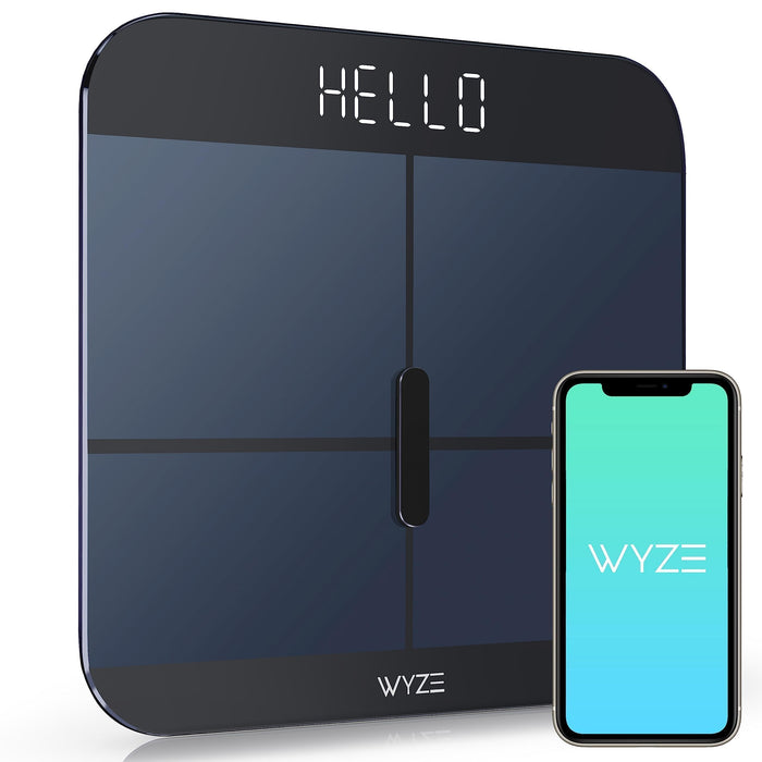 Wyze Smart Scale X - FSA/HSA Eligible - Digital Bathroom Scale for Body Weight, BMI, Body Fat, Muscle Mass, Heart Rate Monitor | Sync with Health Apps | for People, Baby & Pet, 400 lbs (Black)
