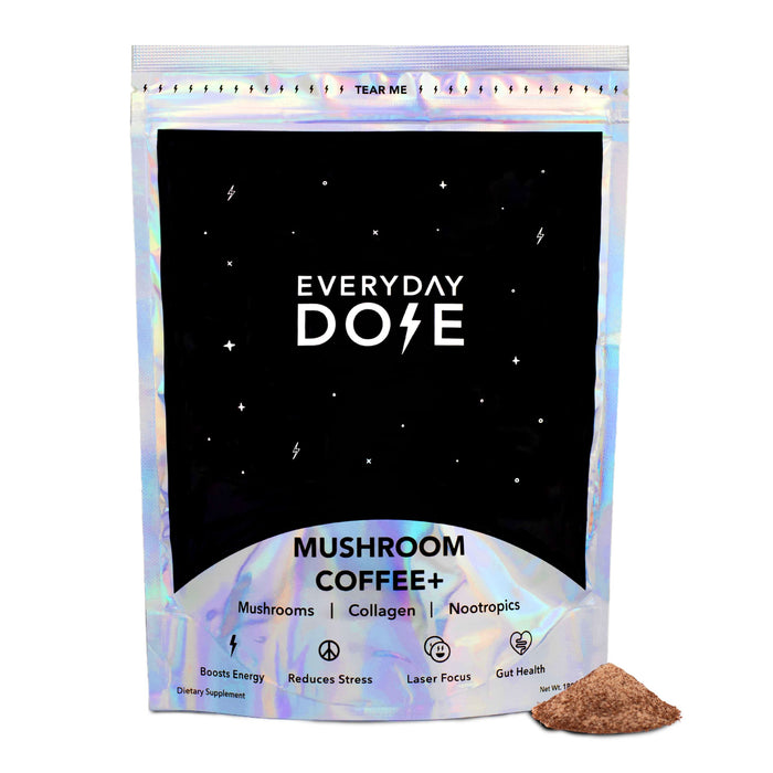 EVERYDAY DOSE The Mushroom Coffee by Everyday Dose Premium Coffee Extract with Grass-Fed Collagen, Chaga, Lions Mane & L-Theanine for better Focus, Energy, Digestion and Immunity 30 Servings of Mushroom CoffeeGET 20% OFF STOREWIDE!