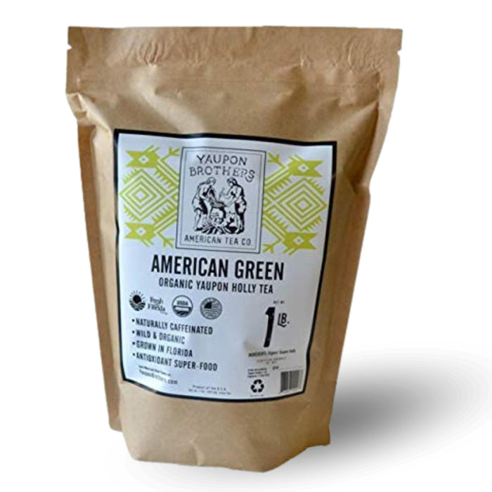 American Green Loose Leaf Yaupon Holly Tea - 1 lb. | Yaupon Brothers American Tea Co. | Organic, Wild-Crafted, Naturally Caffeinated, Antioxidant-Rich Florida Grown Superfood