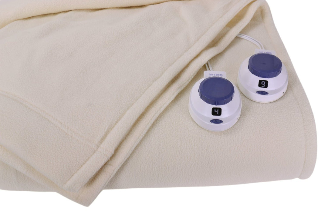 Perfect Fit SoftHeat - King Micro-Fleece Heated Blanket - Luxuriously Warm & Soft Electric Blanket, Patented Low-Voltage Technology (Natural, King)