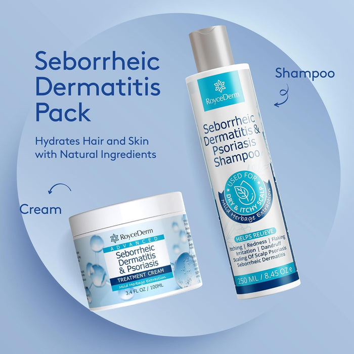 Roycederm Seborrheic Dermatitis & Psoriasis Cream – Scalp Treatment for Itch Relief, Dry Scalp, Folliculitis, and Dandruff (3.4 oz)