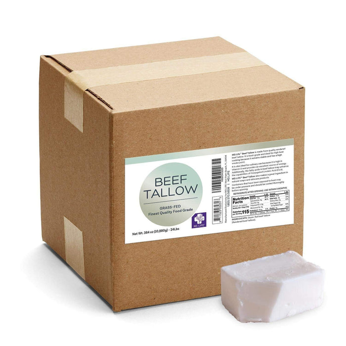 MD.LIFE BEEF TALLOW MD. Life Beef Tallow for Cooking - Food Grade Grass Fed Beef Tallow for Cooking Oil Replacement - 24 Pounds - Pasture Raised Keto Friendly Beef Tallow- Used to Make Candles & Soaps
