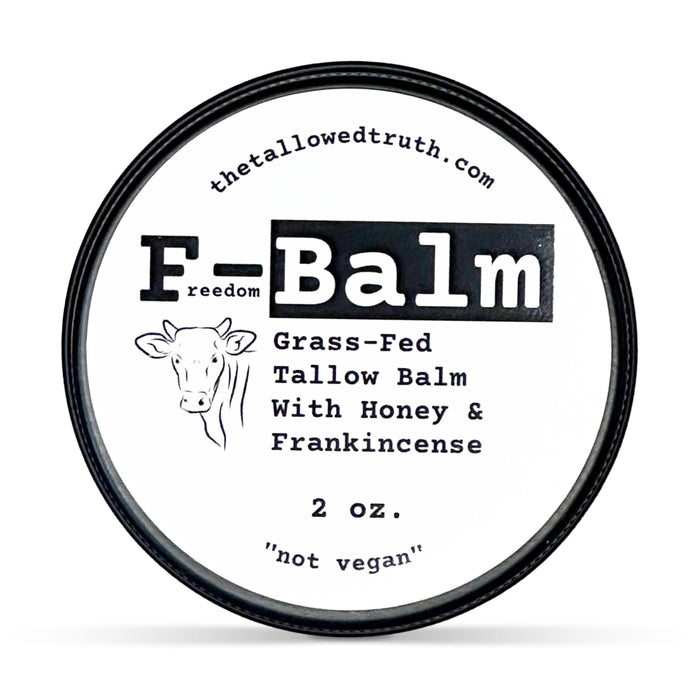 The Tallowed Truth F-Balm Tallow – Grass-fed, Grass-finished Tallow – 5 Ingredients Only – Canadian-made All Purpose Tallow Balm – Made in Canada – Tallow for Face & Body – 2 oz (1-Pack)