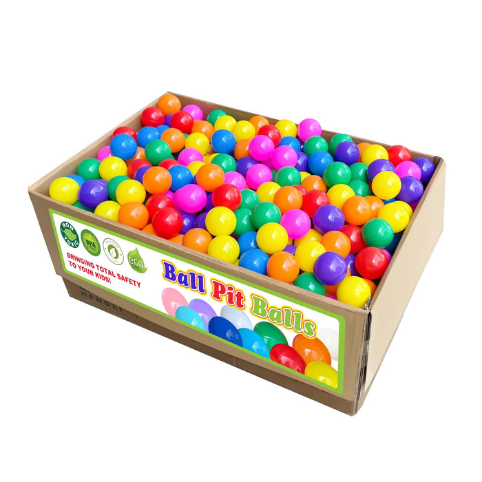 Retros Market 2.2" BPA-Free Crush-Proof Plastic, Non-Toxic, 7 Bright Colors, Includes Net Bag 1000 Count Ball Pit Balls