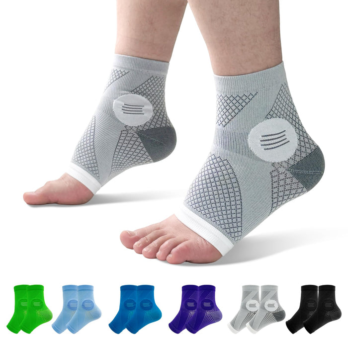 6Pairs Neuropathy Socks for Women and Men, Toeless Compression Socks, Soothe Relief Compression Socks, Compression Socks for Plantar Fasciitis, Achilles Tendonitis Relief, Arch Support (X-Large)