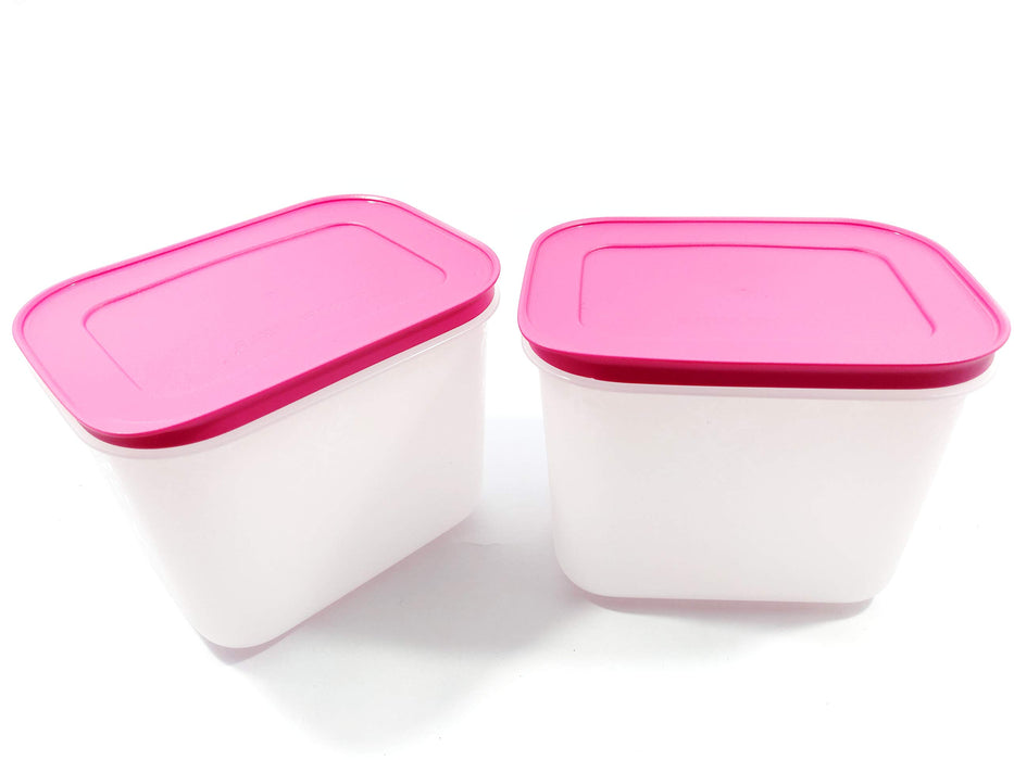 Tupperware Freezer Mate Plastic Container for Fridge and Freezer, 1.1 LTR (Set of 2) with Free Handkerchief