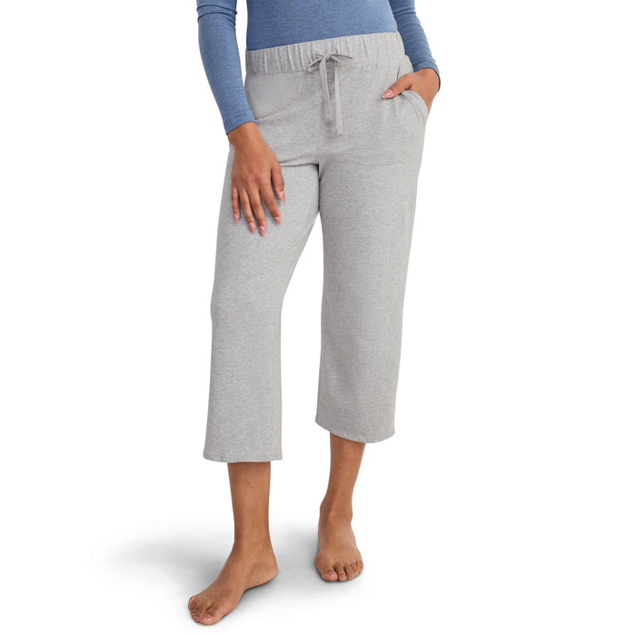 Jockey Women's Sleepwear Organic Cotton Stretch Capri, Grey Heather, M