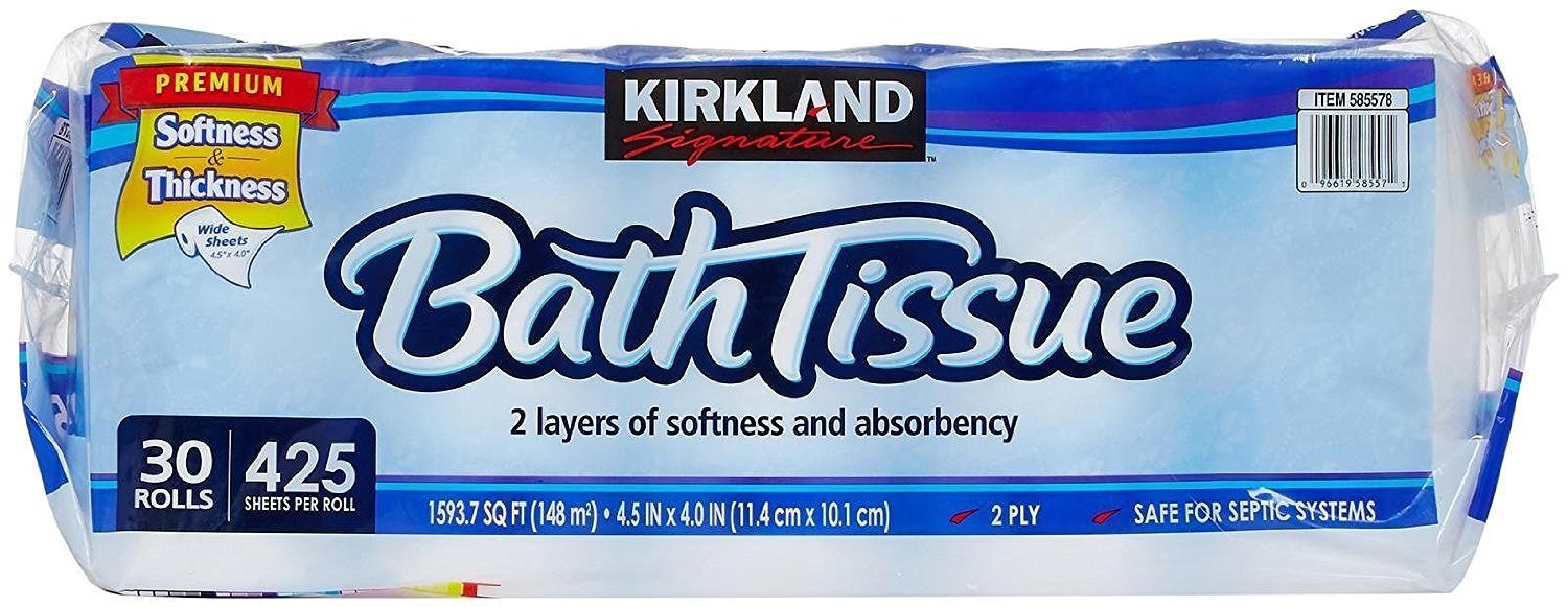 Kirkland Signature Bath Tissue, 2-Ply - 425 - 30 ct (90 Rolls)