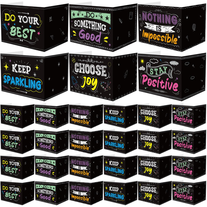 Honoson 24 Pcs Bulk Inspirational Privacy Folders for Students Cardboard Test Privacy Boards Motivational Words Desk Dividers Shield for Classroom School Study Supplies, 6 Styles(Blackboard)
