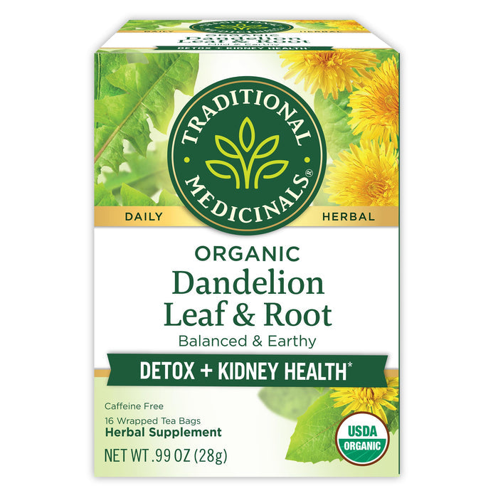 Traditional Medicinals Tea, Organic Dandelion Leaf & Root, Supports Kidney Function & Healthy Digestion, 16 Tea BagsGET 20% OFF STOREWIDE!