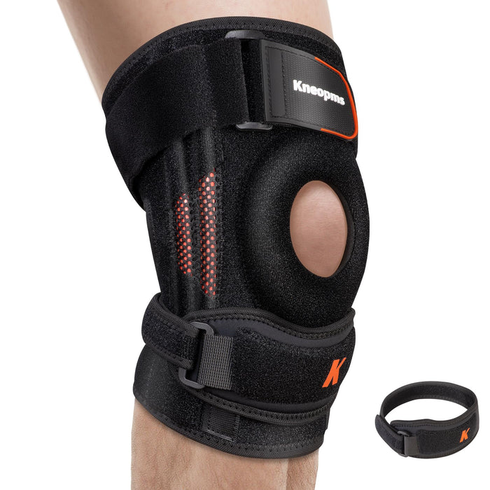 2-in-1 Professional Knee Brace for Pain Relief,Adjustable Knee Support with Patella Pad & Side Stabilizers, Compression Knee Sleeve for Meniscus Tear, ACL, Joint Pain, Runner, Workout-Men & Women
