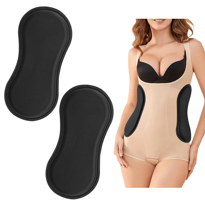 Wehhbtye 2Pcs Post Surgery Lipo Foams, Abdominal Side Compression Board, 11.8'' x 5.5'' Black Lipo Foam Lateral Protector for Post Surgery Recovery Waist Filling Skin Anti-Sagging