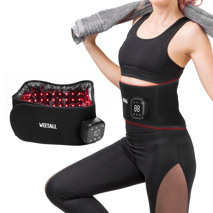 Cordless Red Light Therapy Belt: 5200mAh Rechargeable Infrared Light Therapy for Body with Heating Vibration, FSA HSA Eligible, for Back, Waist, Shoulder Pain Relief, Portable Gift for Women Men