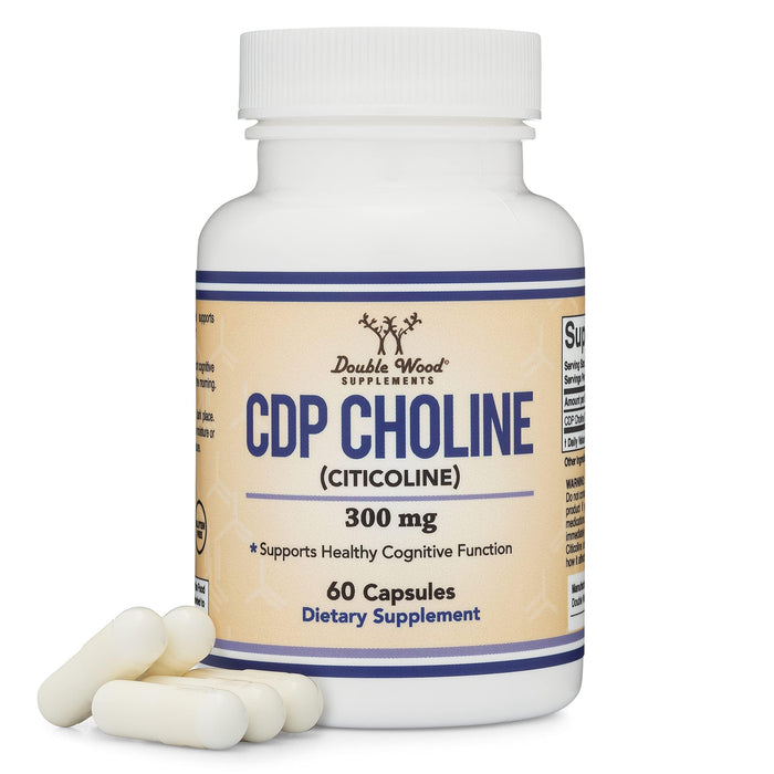 CDP Choline (Citicoline) Supplement, Pharmaceutical Grade, Third Party Tested (60 Capsules 300mg)