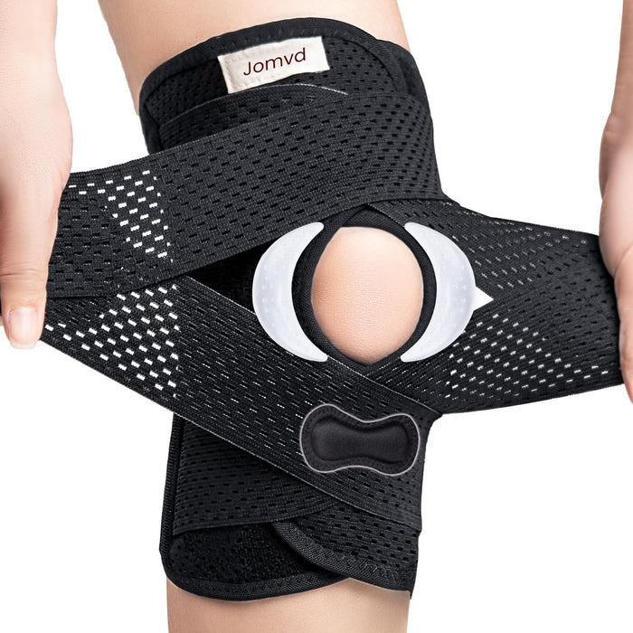 JOMVD Knee Brace for Meniscus Tear, Knee Pain, Adjustable Breathable Knee Support with Side Stabilizers for Knee Pain Arthritis Recovery Joint Support, Women and Men