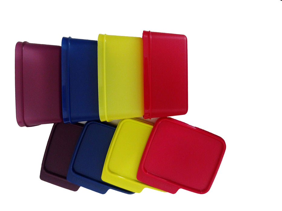 Aspiration's Tupperware Keep Tab Plastic Container Set, 1.2 litres (Set of 4) with Free Soft Cotton Handkerchief (1 Pc) (Any Color)