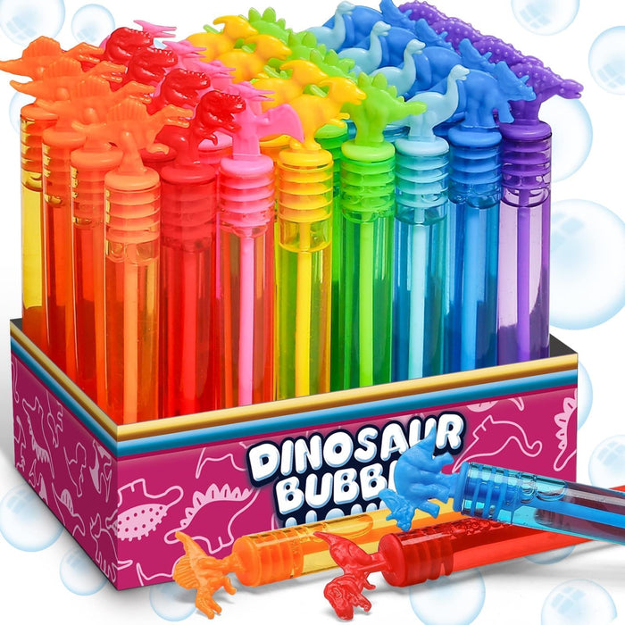 Retros Market Bubble for Kids Party Favors, 8 Style Mini Bubble Wands with Gift Box, Dinosaur Toys Bulk for Carnival Prizes Goodie Bag Stuffers Supplies, Birthday Bath Time Bubbles Blower Toy for Girl Boy 32 Pack