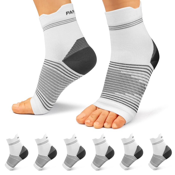 PAPLUS Ankle Brace Compression Socks (6 Pairs) for Men and Women. Plantar Fasciitis Socks with Foot Arch Support for Pain Relief