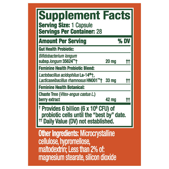Align Probiotic, Women's Dual Action, Probiotics for Women, Multi-Strain Probiotic with Chaste Tree, Supports Feminine Health, Soothes Occasional Abdominal Discomfort, Gas, Bloating, 28 Capsules