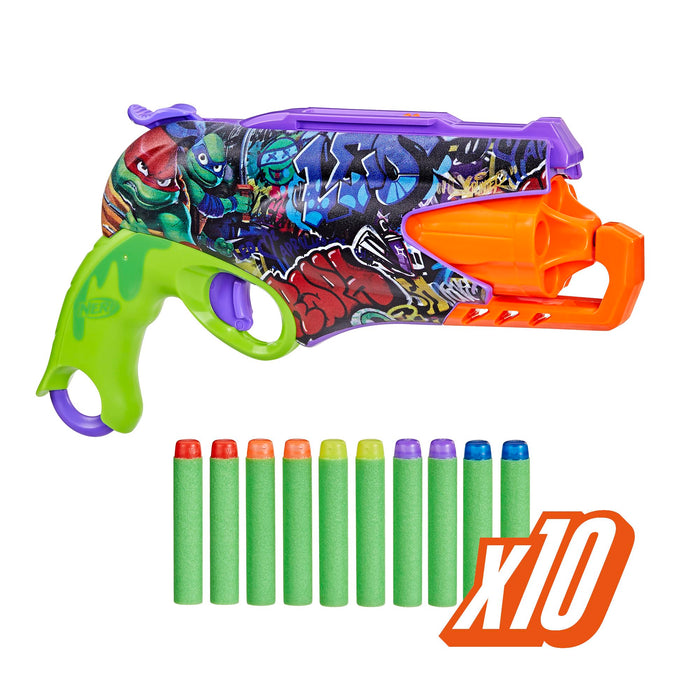 Retros Market Teenage Mutant Ninja Turtles Blaster, 10 Elite Darts, Toy Foam Blasters, Ages 8 and Up