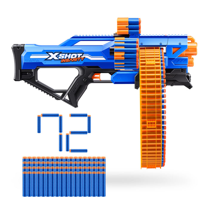 Retros Market Insanity Mad Mega Barrel by ZURU with 72 Darts, Air Pocket Technology and Dart Storage, Rotating Barrel with Large Dart Capacity, Outdoor Toy for Boys and Girls, Teens and Adults