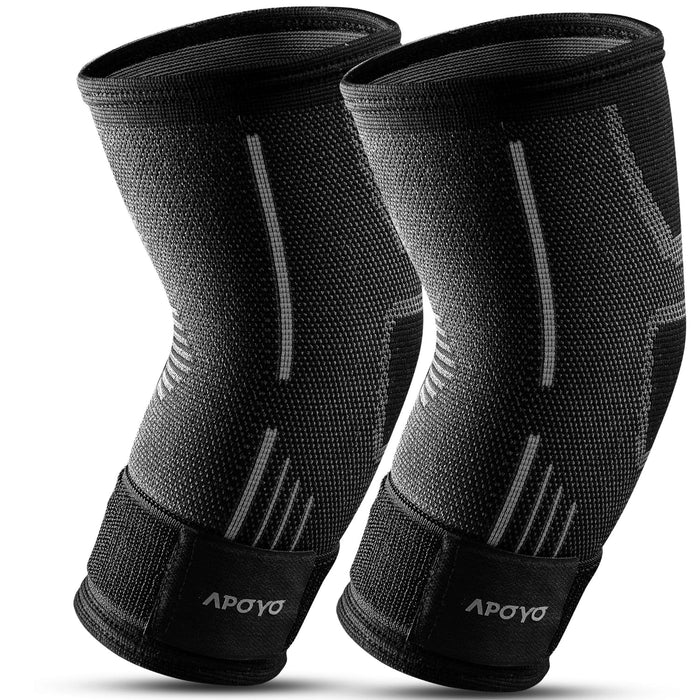 APOYO Elbow Brace for Tendonitis and Tennis Elbow, (Pair) Compression Sleeve for Arthritis, Workouts, Reduce Joint Pain During Fitness Activity (X-Large)