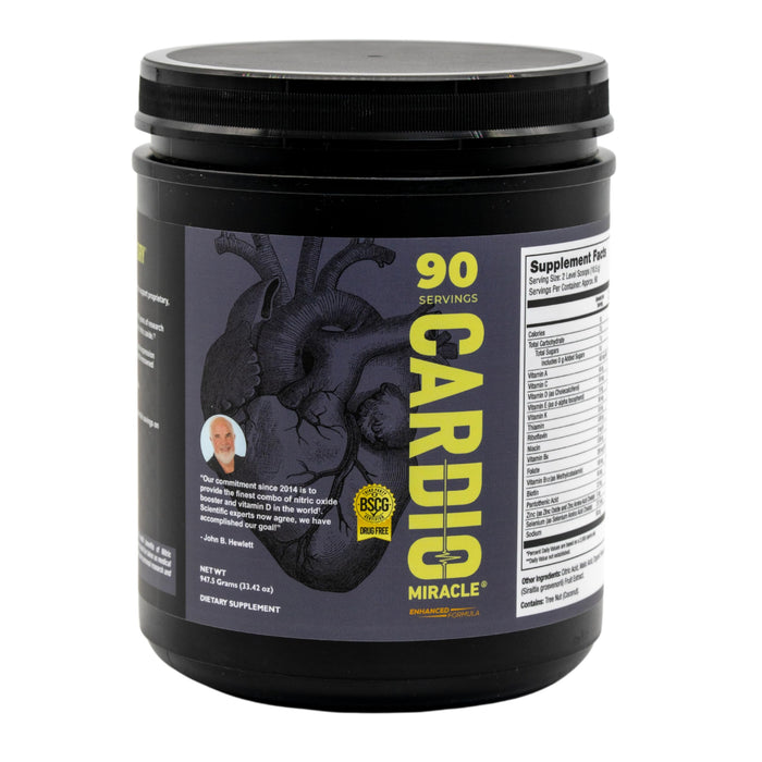 Cardio Miracle - The Complete Nitric Oxide Solution - Nutritional Heart Healthy L-Arginine and Organic Beetroot Drink Mix, 90 Serving Canister