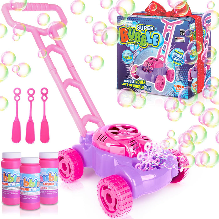 Retros Market Bubble Lawn Mower for Toddlers 1-3, Kids Bubble Machine for 1-Year-Old Girl Gifts, Summer Outdoor Push Gardening Toys for Kids Age 1 2 3+ Birthday Gifts for Preschool Girls