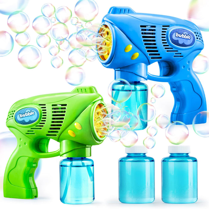 Retros Market 2 Kids Bubble Gun with 2 Bottles Refill Solution, Bubble Machine Gun for Toddlers 1-3 Kids 4-8, Party Favors, Summer Toy, Outdoors, Easter, Birthday Gift