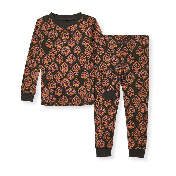 Burt's Bees Baby Baby Girl's Toddler Pajamas, Tee and Pant 2-Piece Pj Set, 100% Organic Cotton, Floral Arches
