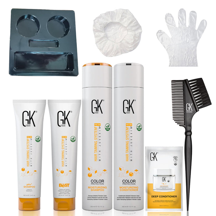 GK HAIR Global Keratin The Best Consumer Box Kit (10.1 Fl Oz/300ml) Smoothing Keratin Treatment Professional Brazilian Complex Blowout Straightening For Silky Smooth & Frizzy Hair