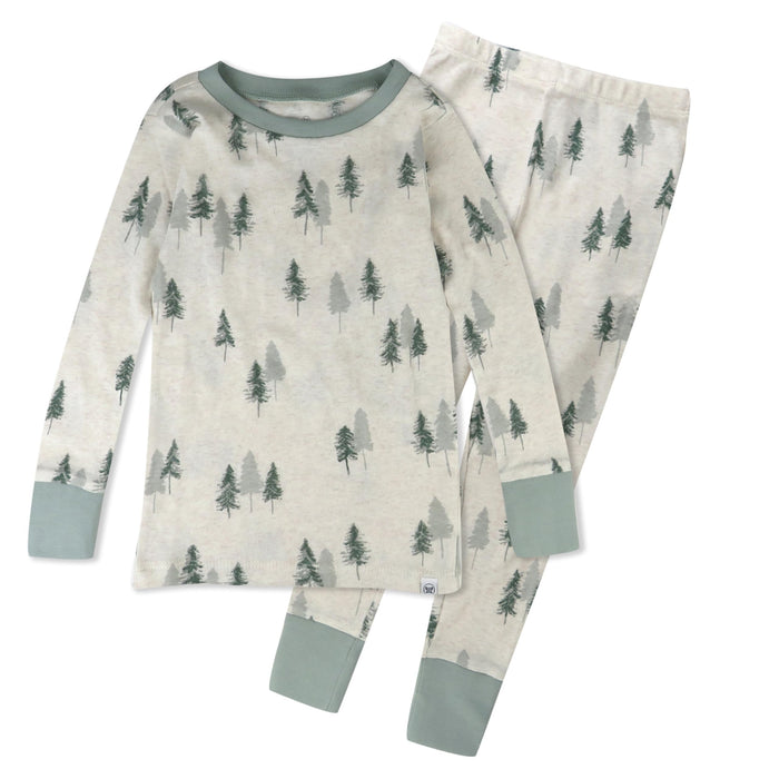 HonestBaby Holiday 2-Piece Pajamas Sleepwear PJs 100% Organic Cotton for Baby, Toddler, Kids, Into The Woods, 4T