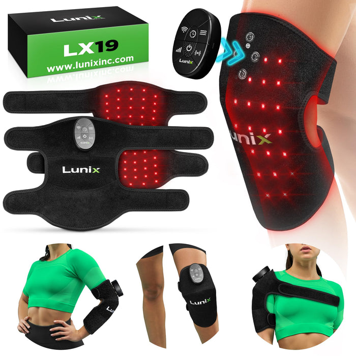 LX19 Red Light Therapy for Knee, Elbow and Shoulder, Triple Chips LED 850 and 660nm, Infrared Therapy for Circulation & Joint Support, Rechargeable, Adjustable Intensity