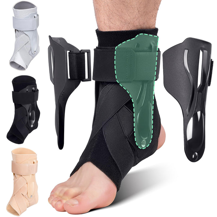 Ankle Brace Support for Sprained Ankle X-shaped Cross-fixing Compression Sleeve Lace Up for Women and Men Relief with Tendon Sprain Injury Recovery Basketball Volleyball(Black,Large)