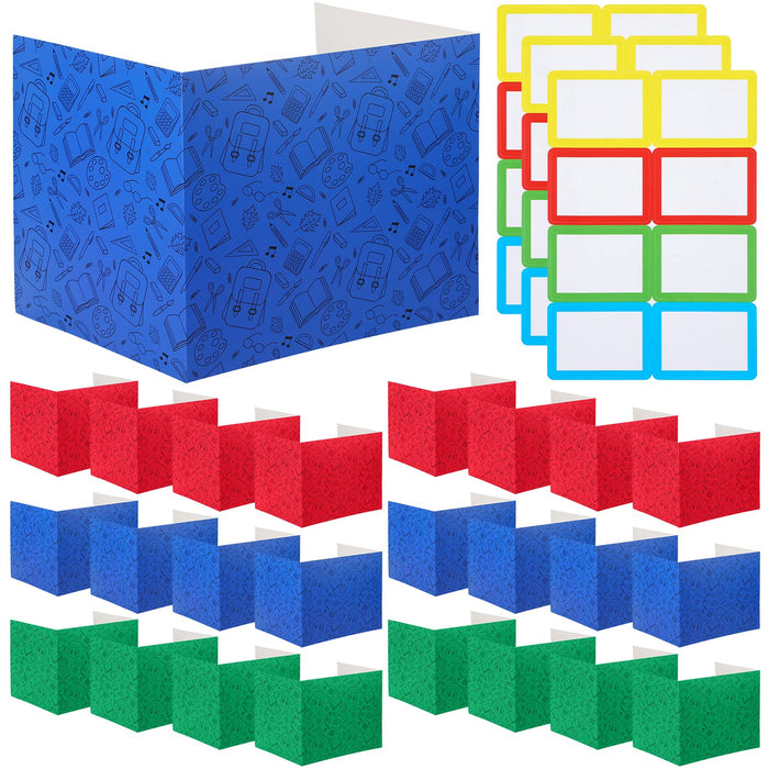 Crtiin 24 Pcs Desk Dividers for Students Privacy Folders Standard School Privacy Cardboard Board Desks Reduces Distractions for Testing Classroom Keep Eyes from Wandering(Cute)