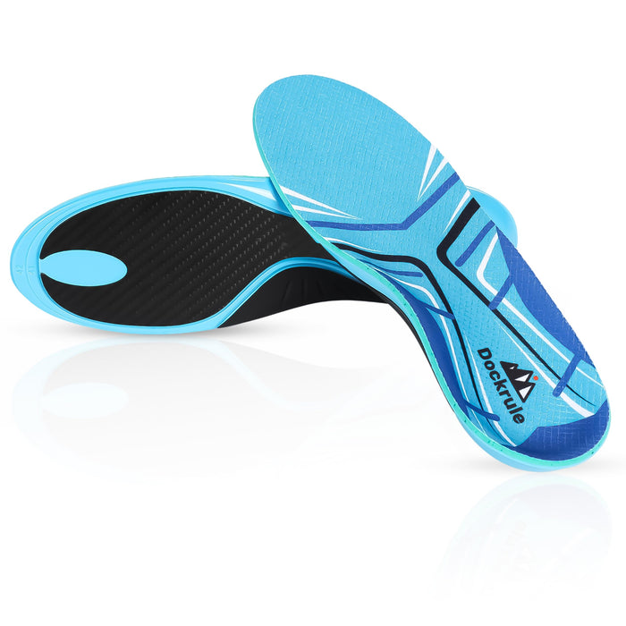 DOCKRULE Carbon Fiber Insole Unisex for Everyday Use to Avoid Injuries with Excellent Feet Relief – High Arch Support Inserts for Cushioning, Active Lifestyle & Shock Absorption (1 Left & 1 Right)