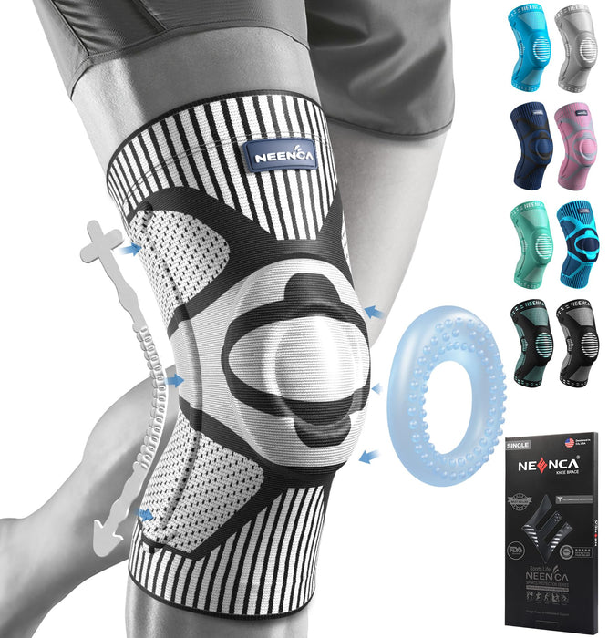 NEENCA Knee Brace for Knee Pain Relief, Medical Knee Support with Patella Pad & Side Stabilizers, Compression Knee Sleeve for Meniscus Tear, ACL, Arthritis, Joint Pain, Runner, Sport- FSA/HSA APPROVED