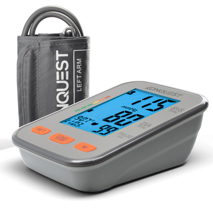 Konquest Automatic Upper Arm Blood Pressure Monitor - Extra Large Cuff 12 ½ ” to 19 ” (32 to 48.5 cm) - Large Backlit Display - Irregular Heartbeat Detector - Blood Pressure Monitor for Home Use