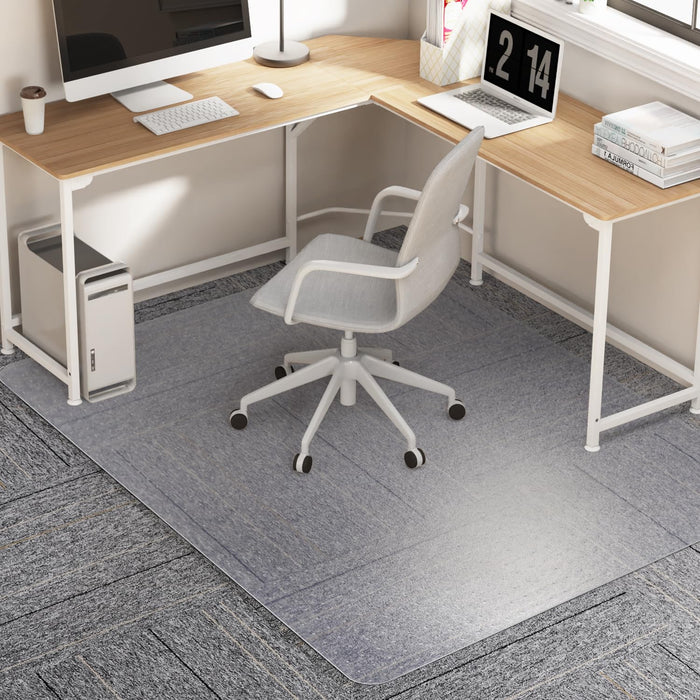 Desk Chair Mat for Carpet, 46"x 60" Anti-Slip Waterproof Plastic Rolling Chair Floor Mat for Home Office, Clear Heavy Duty Easy Glide Computer Chair Mat, Carpet Protector Mat for Office Chair