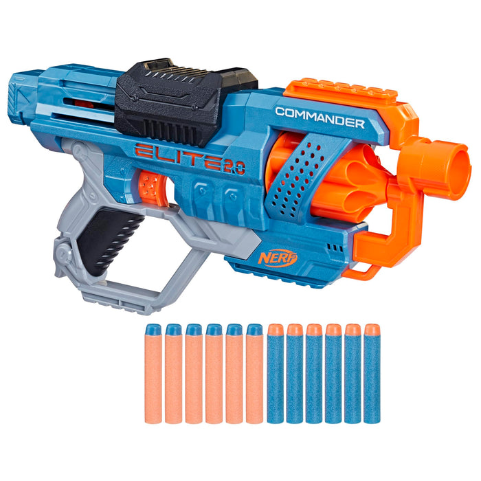 Retros Market Elite 2.0 Commander RD-6 Dart Blaster, 12 Darts, 6-Dart Rotating Drum, Outdoor Toys, Ages 8 and Up