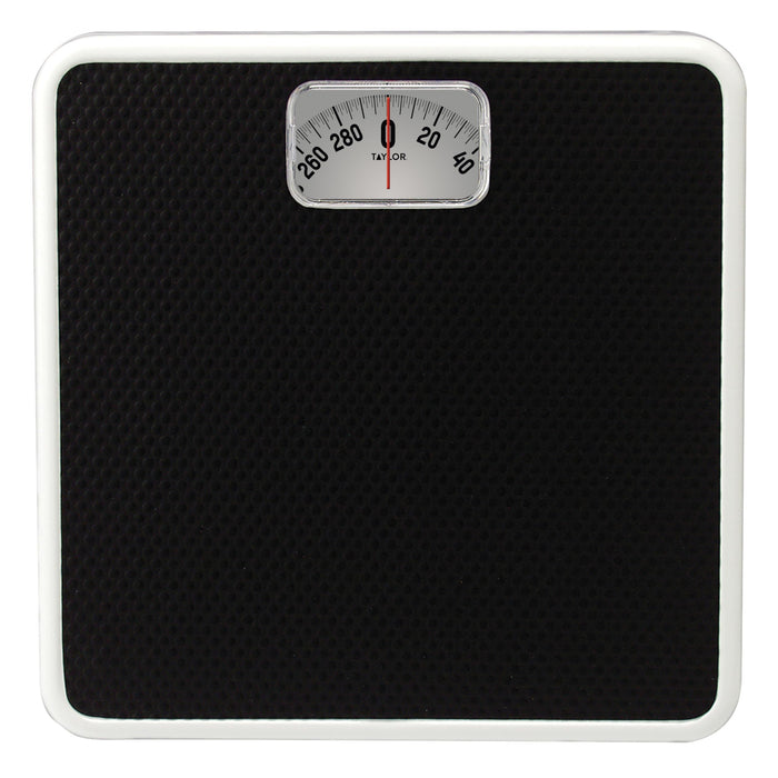 Taylor Analog Scale, Dial Scale for Body Weight, Mechanical Bathroom Scale, Highly Accurate Non-Digital Weighing Machine, Measures Weight up to 300 lb Capacity, Battery Free, FSA HSA Eligible, Black