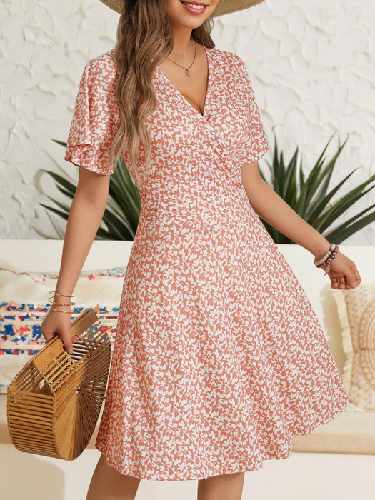FENSACE Women Dress Summer Skater Easter Cute Dresses(Pink White Floral-58,Large)