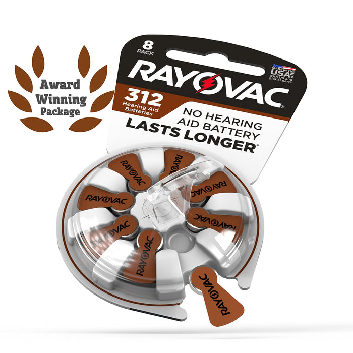 Rayovac Size 312 Hearing Aid Batteries, Size 312 Batteries, 24 Count