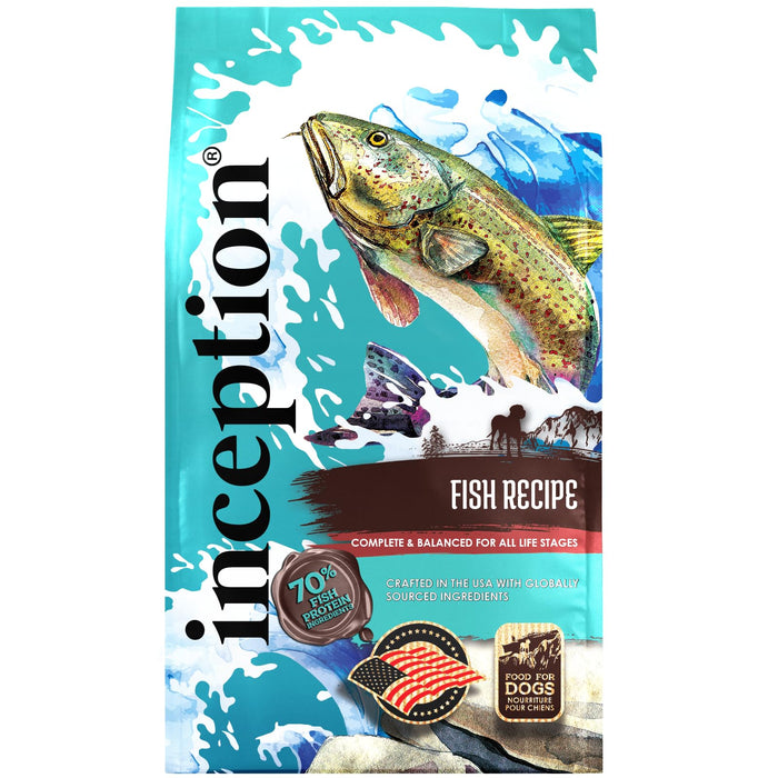 Inception® Dry Dog Food Fish Recipe – Complete and Balanced Dog Food – Legume Free Meat First Dry Dog Food – 4 lb. Bag (13278)