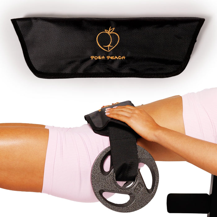 Dumbbell Hip Thrust Belt for Weights, Kettlebells & Plates | Booty Belt for Glute & Hamstring Strengthening | Non-Slip Neoprene Padding | Booty Trainer for Women and Men (Peach Fuzz)